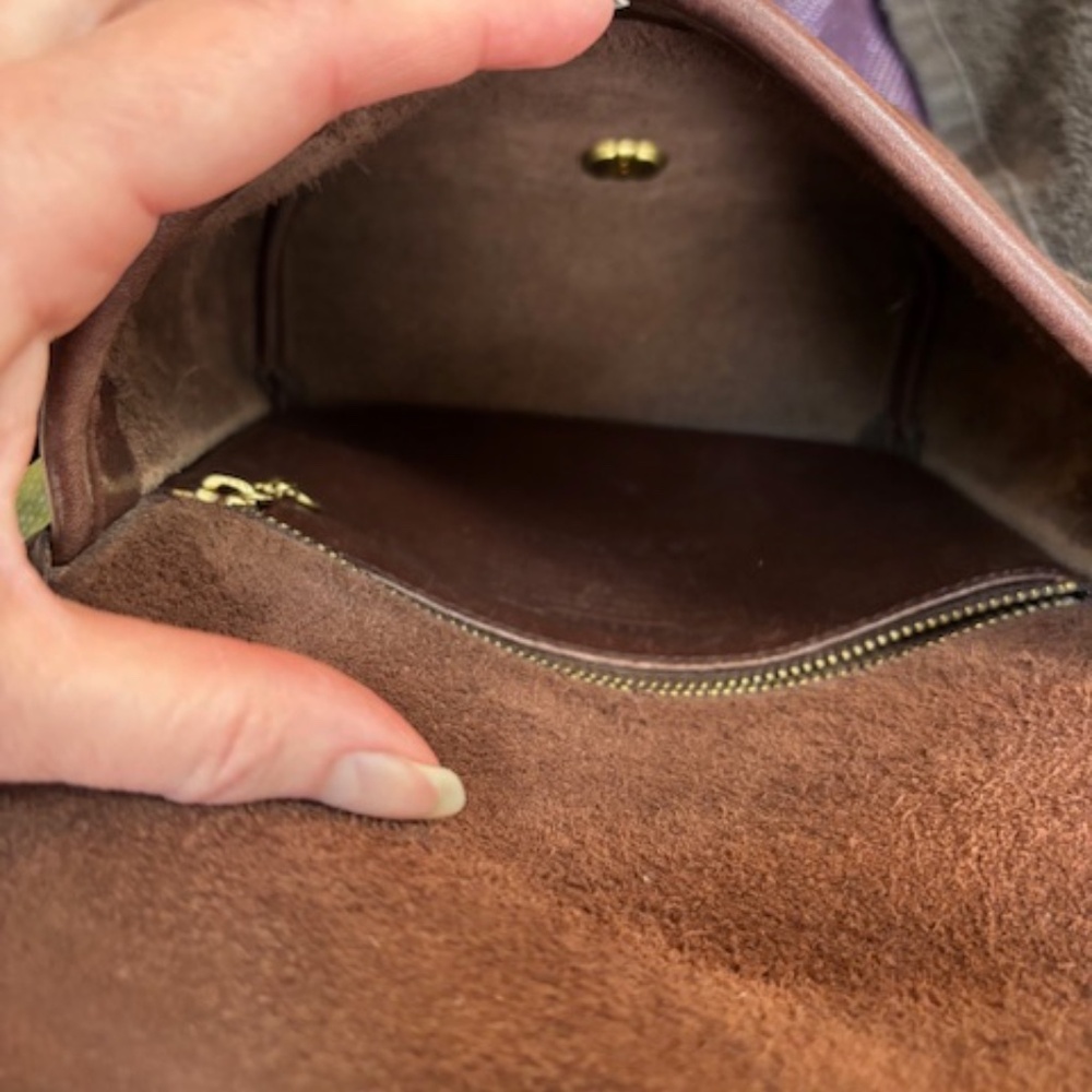 VINTAGE COACH 9076 BROWN LEATHER COMPANION FLAP SHOULDER BAG - Picture 9 of 9